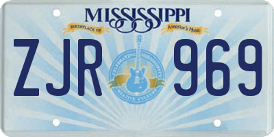 MS license plate ZJR969