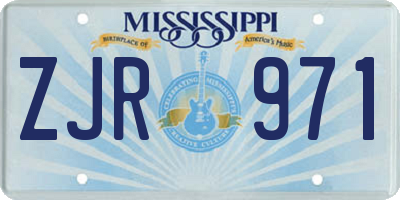 MS license plate ZJR971