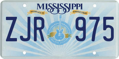 MS license plate ZJR975