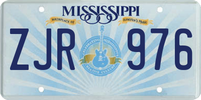 MS license plate ZJR976
