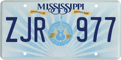 MS license plate ZJR977