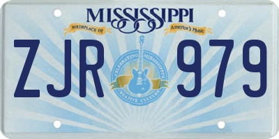 MS license plate ZJR979