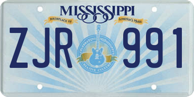 MS license plate ZJR991