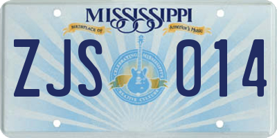 MS license plate ZJS014