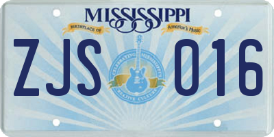 MS license plate ZJS016