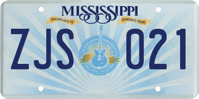 MS license plate ZJS021
