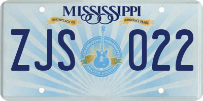 MS license plate ZJS022