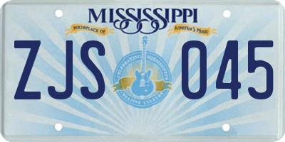 MS license plate ZJS045
