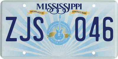MS license plate ZJS046