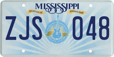 MS license plate ZJS048