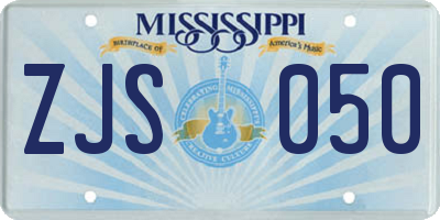 MS license plate ZJS050