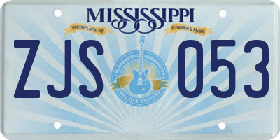 MS license plate ZJS053