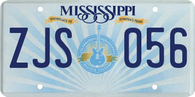 MS license plate ZJS056
