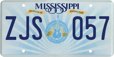 MS license plate ZJS057