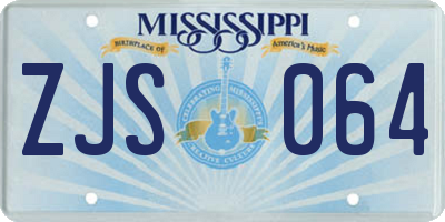 MS license plate ZJS064
