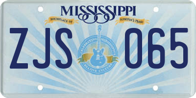 MS license plate ZJS065