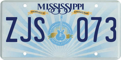 MS license plate ZJS073