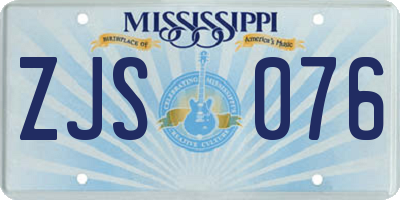 MS license plate ZJS076