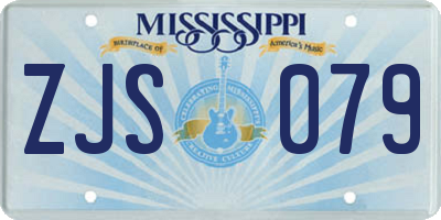 MS license plate ZJS079