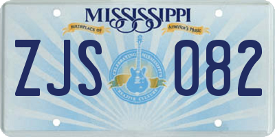 MS license plate ZJS082