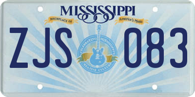 MS license plate ZJS083