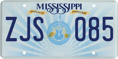 MS license plate ZJS085