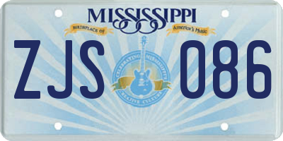 MS license plate ZJS086