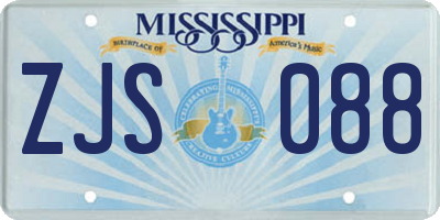 MS license plate ZJS088