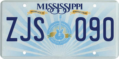 MS license plate ZJS090