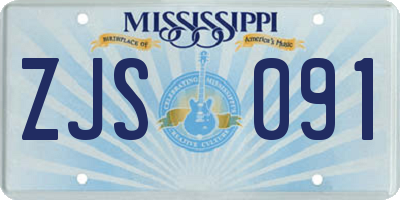 MS license plate ZJS091