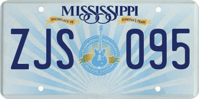MS license plate ZJS095
