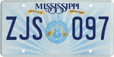 MS license plate ZJS097