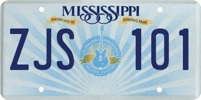 MS license plate ZJS101