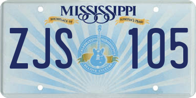 MS license plate ZJS105