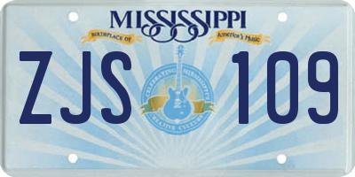 MS license plate ZJS109