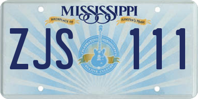 MS license plate ZJS111