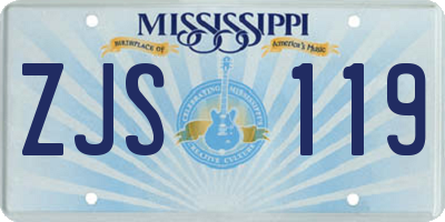 MS license plate ZJS119