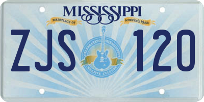 MS license plate ZJS120