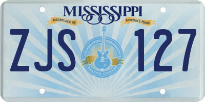 MS license plate ZJS127
