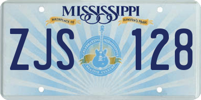 MS license plate ZJS128