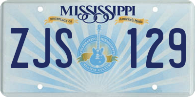 MS license plate ZJS129