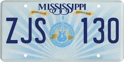 MS license plate ZJS130