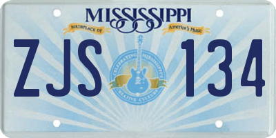 MS license plate ZJS134