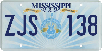 MS license plate ZJS138