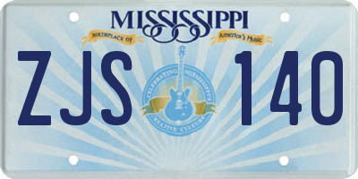 MS license plate ZJS140