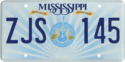 MS license plate ZJS145