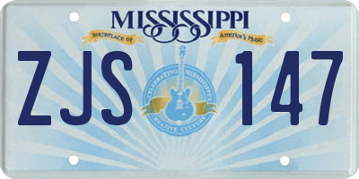MS license plate ZJS147