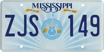 MS license plate ZJS149