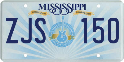 MS license plate ZJS150