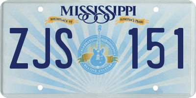 MS license plate ZJS151